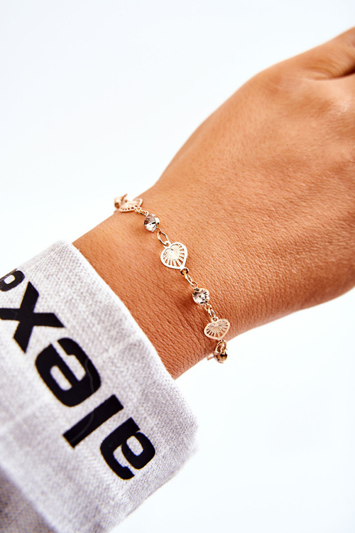 Жіночий регульований браслет із золотим серцем із кубічного цирконію