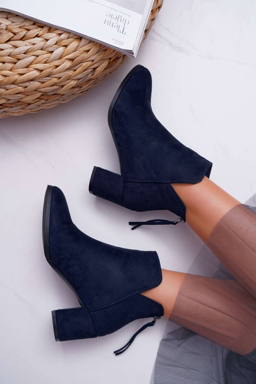 Жіночі чоботи на шпильці замшеві мімоза блакитні