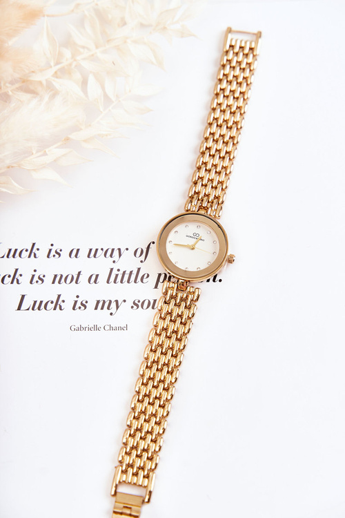 Жіночий годинник Giorgio & Dario з кубічним цирконієм на золотому циферблаті