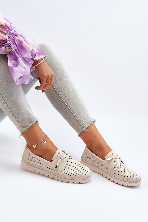 Жіночі бежеві шкіряні туфлі Darnissa