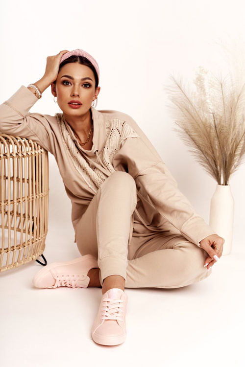 Жіночі шкіряні кросівки BIG STAR HH274141 Світло-рожеві