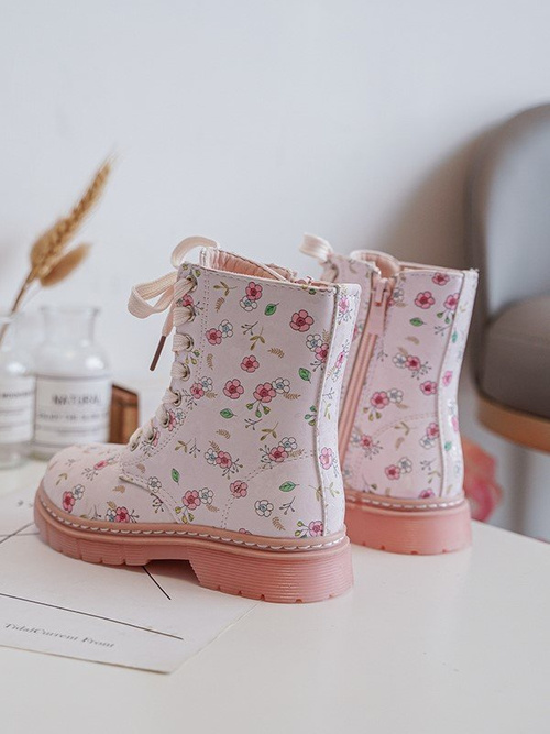 Дитячі утеплені чоботи на блискавці, рожеві Dolida