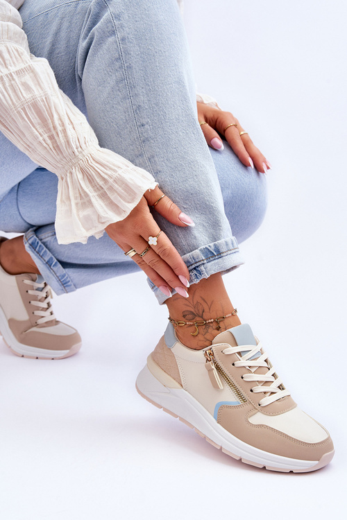 Жіноче спортивне взуття на блискавці Бежеві Larisa