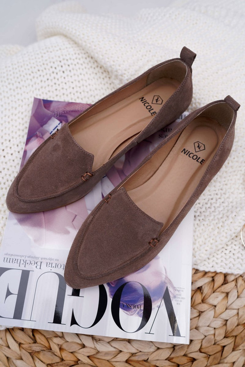 Жіночі мокасини замшеві шкіряні лофери Cappuccino Homny