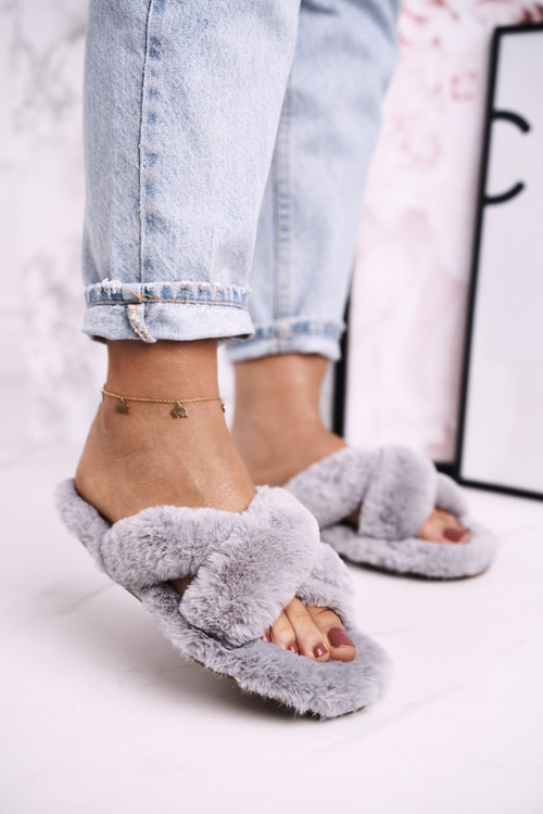 Жіночі пухнасті тапочки сірі Cosy Time