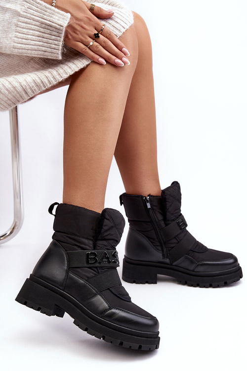 Жіночі зимові черевики на блискавці, утеплені, чорні Zeva