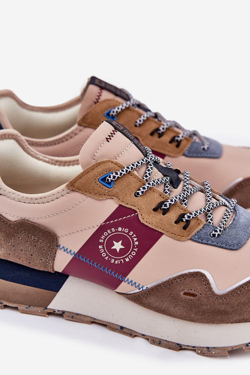 Замшеві Чоловічі Кросівки На Платформі Big Star RR174475 Hi-Poly System Бежеві