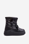 Жіночі зимові черевики з орнаментальною шнурівкою Black Siracna