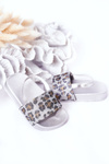 Дитячі гумові тапочки з блискітками сріблясті Rimia