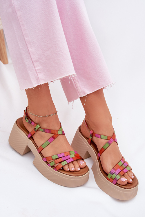 Жіночі Шкіряні Сандалі Maciejka 06990-39 Багатоколірні