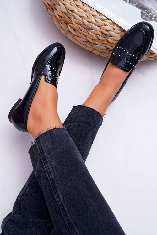 Жіночі лаковані лофери Mokassins Lords Black Tenes