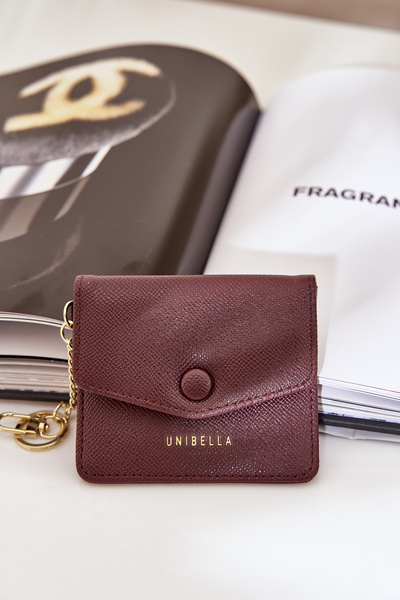 Чохол Для Карт З Золотим Брелком Еко Шкіра Коричневий Iritinme