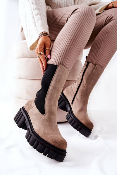 Шкіряні робочі черевики Laura Messi Light Beige 2421