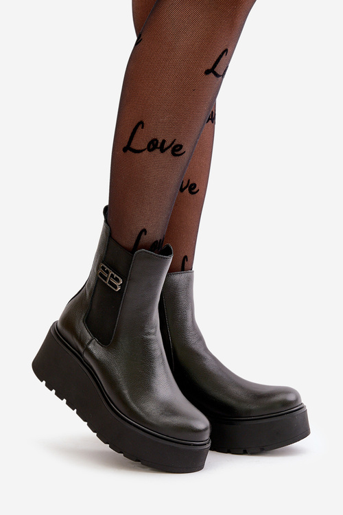 Zazoo 60498 Жіночі ботильйони Челсі на платформі та танкетці чорні