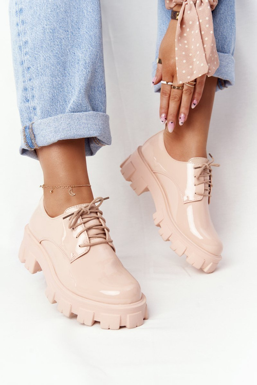 Жіночі оксфорди-броги на платформі голого кольору Імоджен