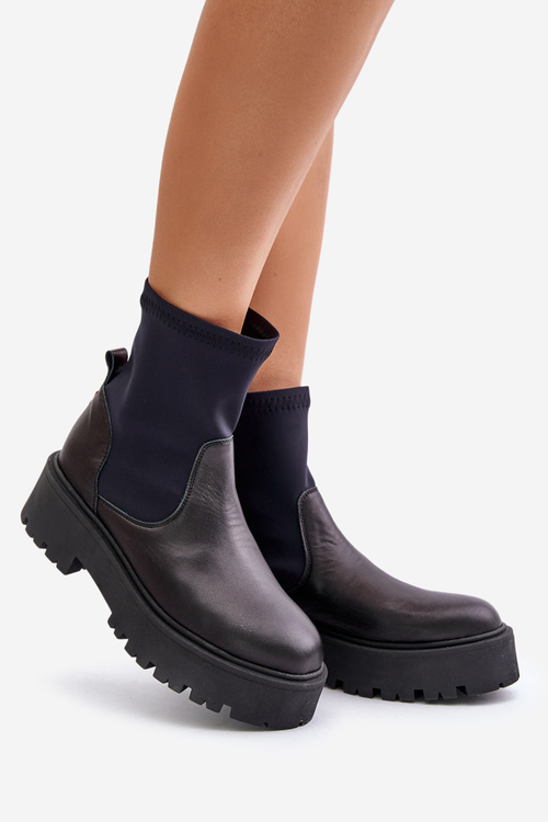 Жіночі сліпони Zazoo 2947 з натуральної шкіри чорного кольору