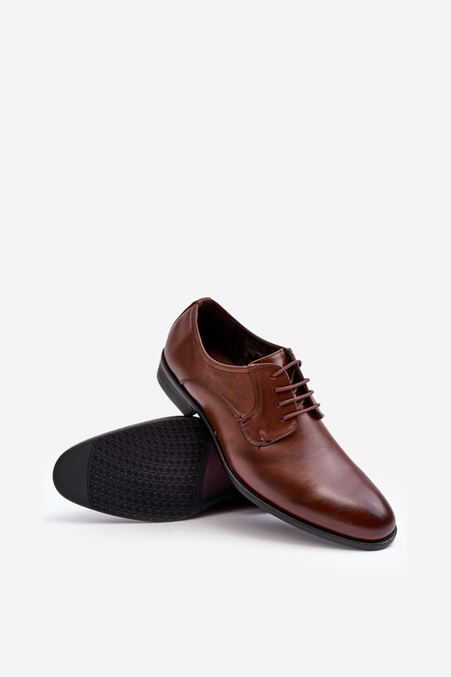 Чоловічі шкіряні півчеревики Harene коричневого кольору