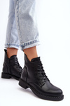 Жіночі класичні ботильйони на плоскій підошві чорні Ballisa