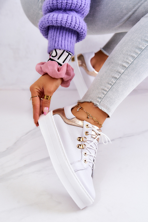 Шкіряні спортивні туфлі на платформі White Mary Ann