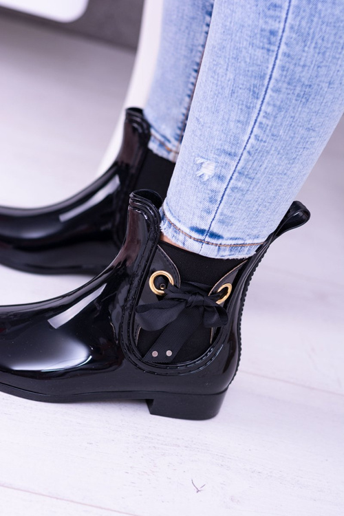 Чорні лаковані жіночі калоші Черевики челсі Someday