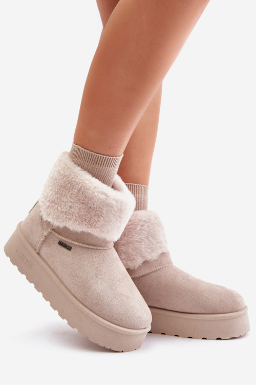 Снігові черевики на платформі з хутром Big Star OO274A107 Світло-бежевий