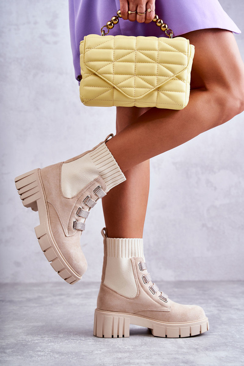 Замшеві слипони Чоботи бежеві Hope