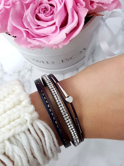 Жіночий браслет Rhinestone Zirconia Black Michiko