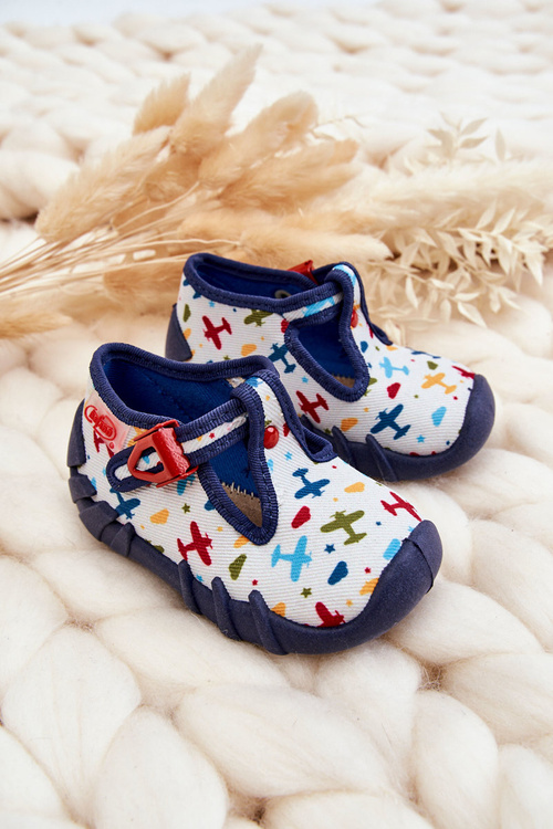 Взуття Befado тапочки Aircraft 110P463 білий і темно-синій