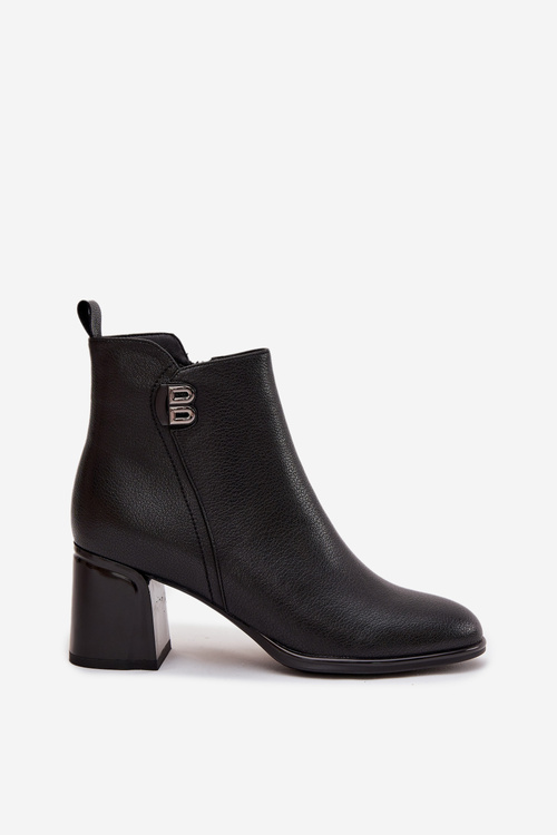 Ізольовані жіночі черевики з натуральної шкіри на підборах Чорні Jovelle