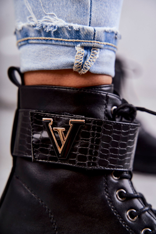 Чоботи шкіряні з утепленням на блискавці чорного кольору Ramsey