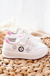 Дитяче спортивне взуття на липучці Білий Рожевий Aletris