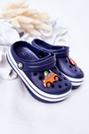 Дитячі поролонові тапочки Crocs Navy Blue Lazy Day