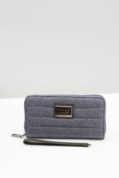 Великий сірий жіночий джинсовий гаманець DIANA&CO