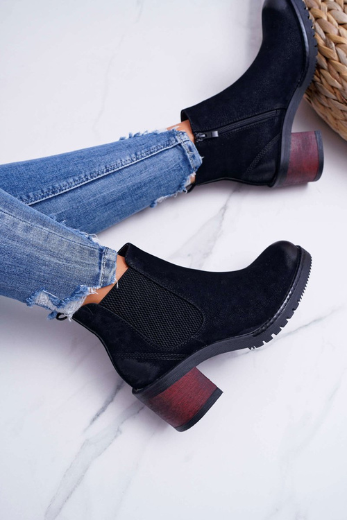 Чоботи жіночі на підборах Sergio Leone чорні BT702