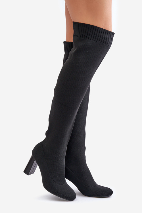 Чорні чоботи на підборах Esanira