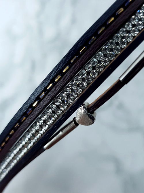 Жіночий браслет Rhinestone Zirconia Black Michiko