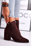 Жіночі чоботи на каблуці коричневі So Good