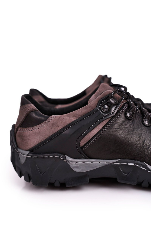 Чоловічі шкіряні трекінгові напівчеревики BEDNAREK чорні