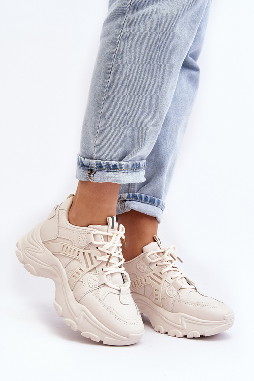 Жіночі масивні спортивні кросівки бежеві Toderus