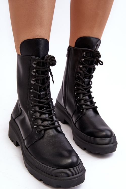 Жіночі робочі черевики екошкіра чорні Irande