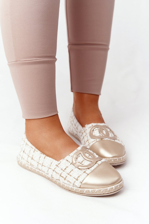 Елегантні жіночі еспадрільї золотого кольору Be My Love