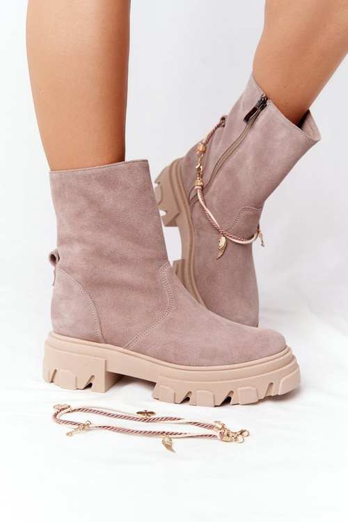 Жіночі замшеві черевики Lewski Shoes 3006-0 Бежеві