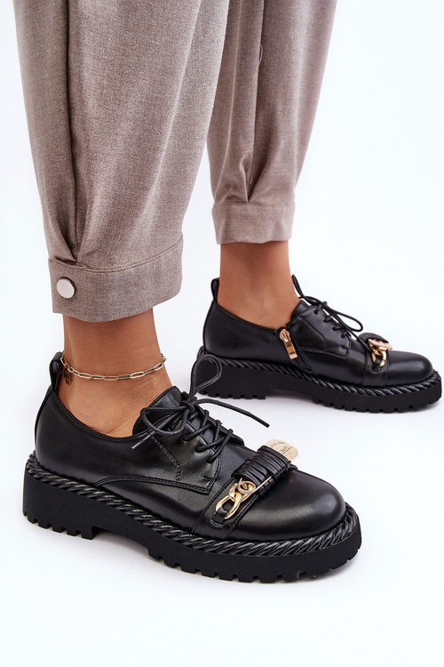 Жіночі шкіряні лофери D&A MR870-80 Чорні