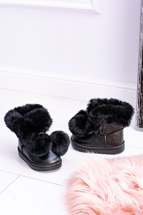 Чорні утеплені дитячі молодіжні зимові черевики Roofy