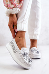 Жіночі ажурні лофери на платформі White Louise 