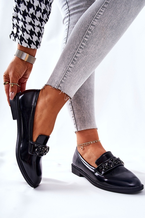 Туфлі з декоративним ремінцем Black Valisso