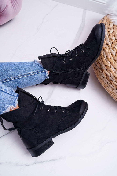 Жіночі високі чоботи чорні замшеві Barski 75-13