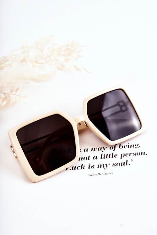 Квадратні сонцезахисні окуляри V130042 Світло-бежевий