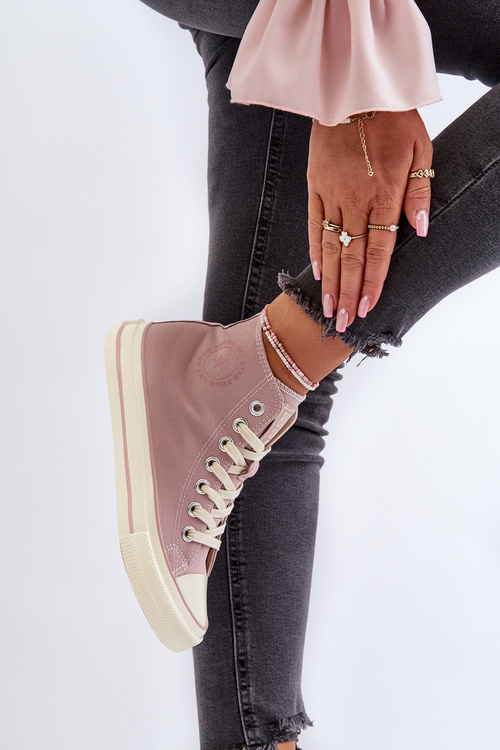 Жіночі високі кросівки Big Star NN274277 Рожеві