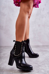 Чоботи на шпильці зі стразами Snake Black Wissey